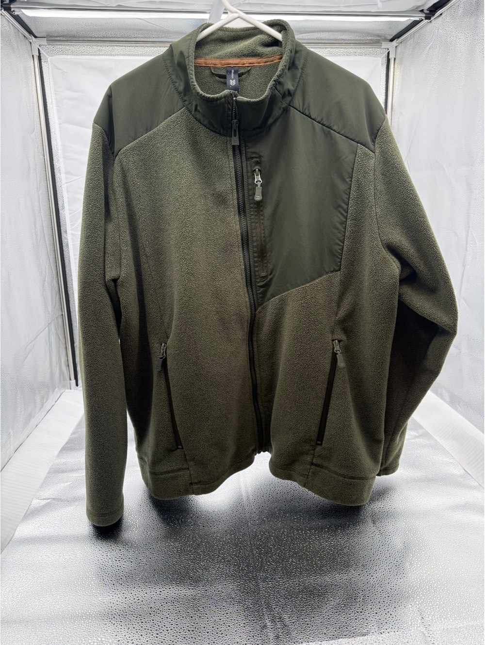 all in motion Men's XXL Olive Green Fleece Jacket with Zipper Pockets